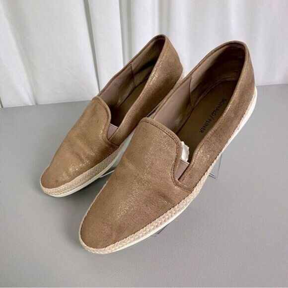 DONALD J PLINER WOMENS LOAFERS BROWN WITH GOLD GLITTER SIZE 11M - Picture 3 of 10